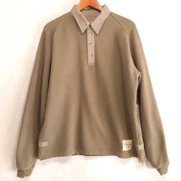 Cabelas Mens Long Sleeve Polo Sweater Sz.Large-Reg/Green/Pullover-Fleece/Collar - Picture 12 of 12